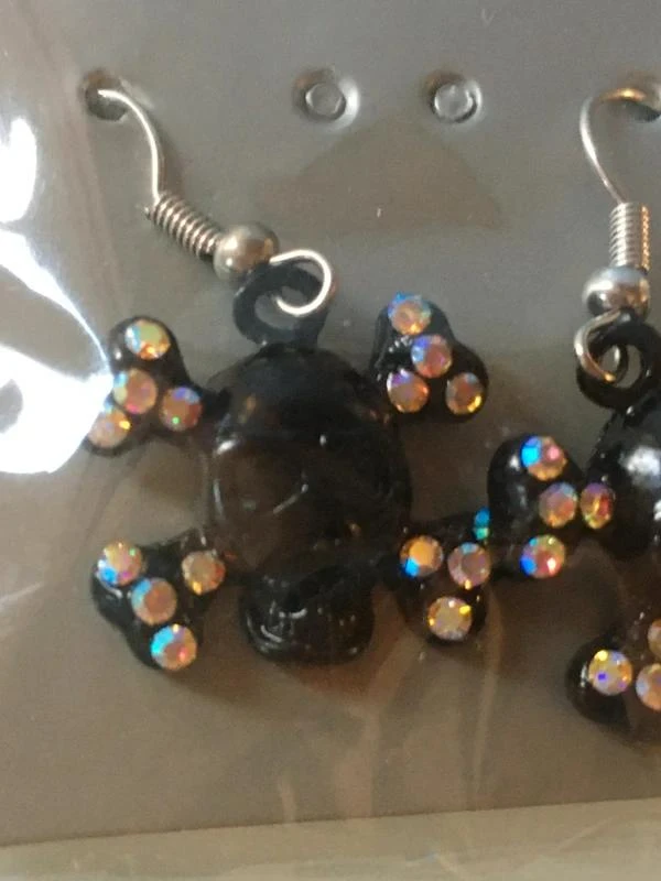 Set ketting + strass doodshoofd oorbellen / piraten Disney Disneylan – photo 5
